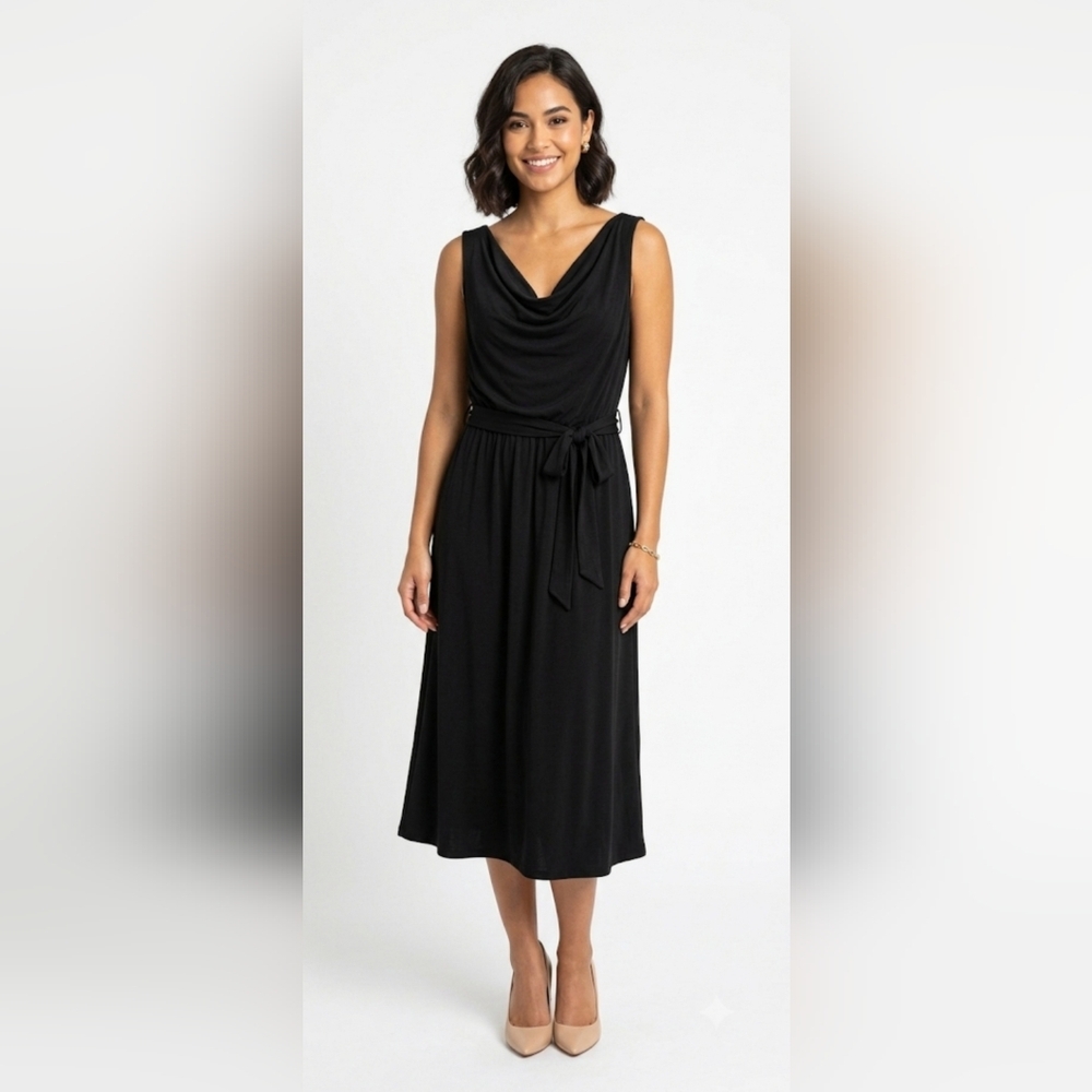 Emma & Michele Black Cowl Neck Sleeveless Maxi Dress size L